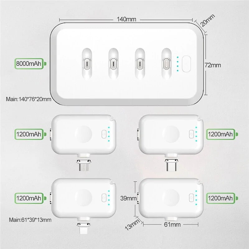 Mini Magnetic Power Bank - 1200mAh